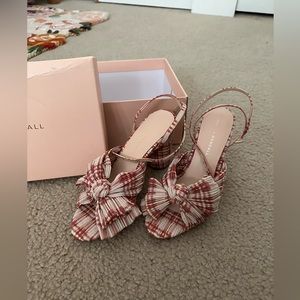 Loeffler Randall Camellia Heel in Cranberry Plaid
